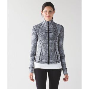 Lululemon Define Jacket in Luon Spray Jacquard White Black Size 10